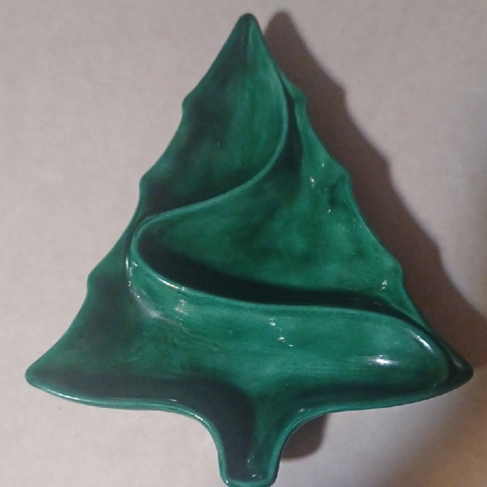 Green Ceramic Christmas Tree Dish